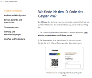 Geyser Pro und FAQ